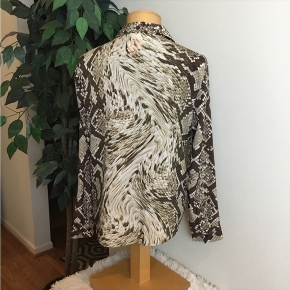 MICHAEL Michael Kors Button down blouse Womans size medium tie front lon… - Picture 8 of 12